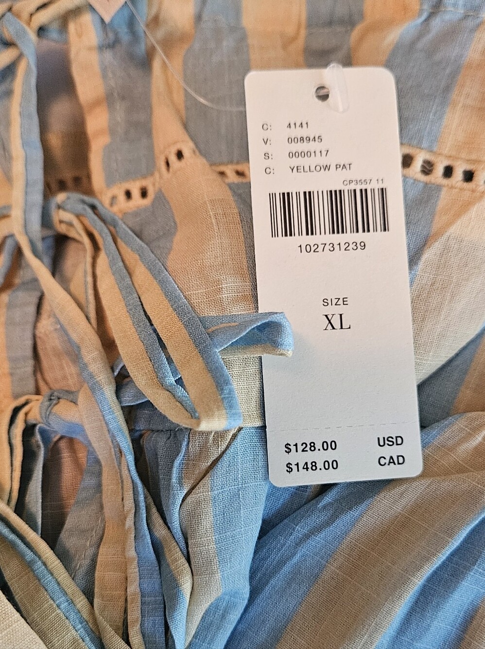 Anthropologie Nay Bellamy x LyreBird Striped Floral Midi Nap Dress Sleeveless - Picture 4 of 6